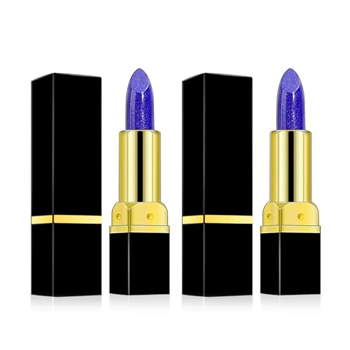 Bild von Blauer Rosen-Lippenstift, Farbwechselnder Lippenstift, Temperaturwechsel, Langanhaltend Feuchtigkeitsspendende, Nicht verblassende, Natürlich Pflegende Lippen (01)