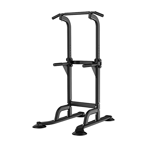 Deevoka Power Tower Dip Station, Pull Up Bar Stand Height Adjustable Multi Purpose Chin Up Bar Fitness Equipment For Strength Training Exercise, Black #TOP26