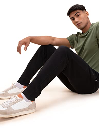 Image of DAMENSCH Men's Regular Fit Mid Rise Ottoman Joggers | Stylish Joggers for Casual Wear