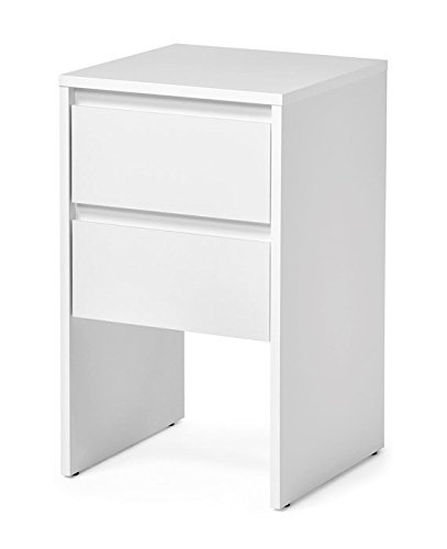 Aprodz Mango Wood Tabuk Three Drawer Selves Bedside Storage Table for Bedroom | White Finish