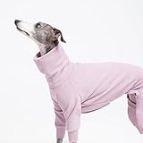 ESCCBOO Kuscheliger Baumwoll-Einteiler für italienische Windhunde, Whippets, superweicher, Warmer Schlafanzug und Overall (Größe XL, Violett)