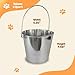 Advance PET Products 6 Quart Heavy Duty Stainless Steel Flat Side Bucket | Durable Food & Water Pail for Dogs, Cats, Kennels, Cages and Critter Crates | Multi-Purpose Bucket