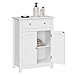 SONGMICS VASAGLE Free Standing Bathroom Cabinet with Drawer and Adjustable Shelf, Kitchen Cupboard, Wooden Entryway Storage Cabinet White, 23.6