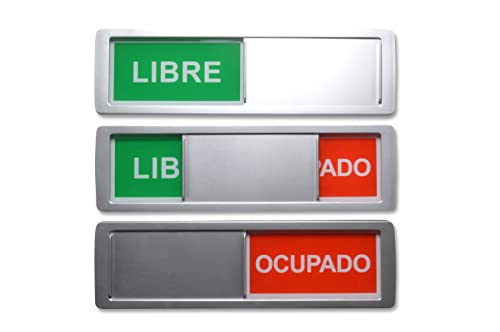 1 x letrero deslizante grande LIBRE/OCUPADO 175x5cm Parte trasera magnética para superficies metálicas y 2 x almohadillas adhesivas 3M adicionales para superficies no metálicas - oficinas etc (1) Cover