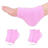 Castor Oil Pack Wrap for Foot, Castor Oil Moisturizing Heel Socks, for Plantar Fasciitis, Cracked Heels - Suitable for Overnight Moisturizing of Feet (Without Essential Oils) (Pink - 2 Pairs)