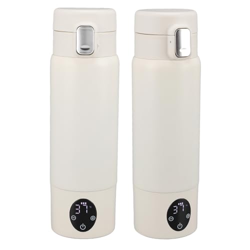 Portable Milk Warmer with Cordless Bottle Warmer, 5000mah Battery, 300ML Capacity, 37-50? Adjustable, Travel Bottle Warmer, USB Rechargeable for Breast Milk Formula, Quick