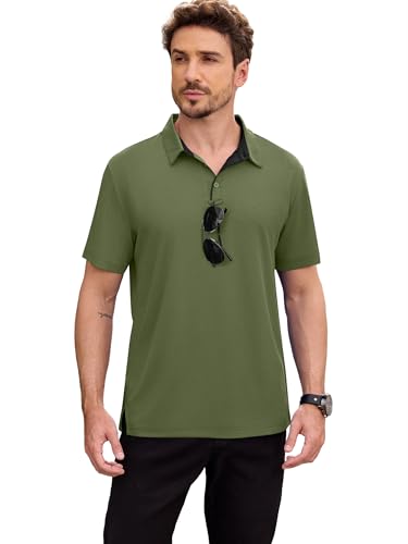 NIASHOT Men’s Polo Shirt Short Sleeve Golf Sports Casual Tee2