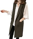 [Amulet] ノースリーブジャケット レディース アウター ジレ ベスト トップス 長袖 春 夏服 秋 韓国ファッション 10代 20代 30代 オフィスカジュアル 無地 前開きvl-6039-kh-l