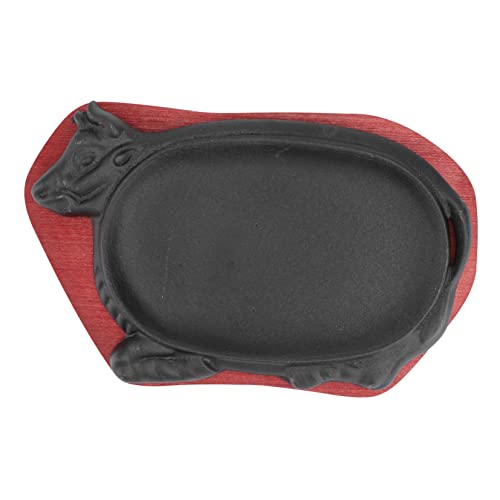 Zerodeko 1 Pieza placa de parrilla plato de barbacoa estufa eléctrica sartén para asar Lámina sartenes antiadherentes cacerola antiadherente placa para asar plato de bistec de madera Black