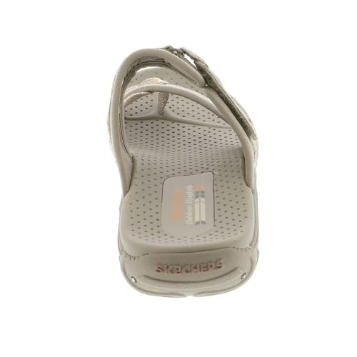 Skechers Women's Reggae-Escape Sport Sandal, Taupe, 8