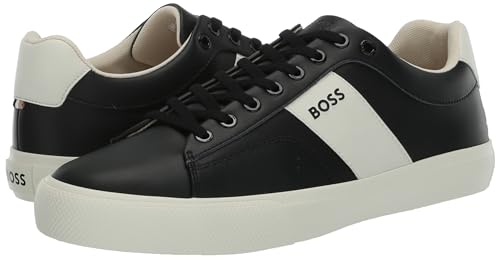 Image of BOSS Men's Aiden Logo Block Leather Low Top Sneakers
