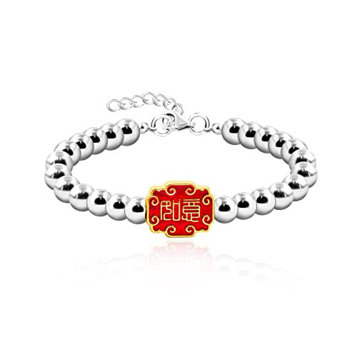 Image of Uloveido Ancient Chinese Symbol Blessings Ruyi Bracelet Auspicious Good Luck Gifts Adjustable Hematite Bracelets for Daughter Son