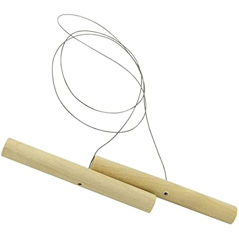 EMFGJ 1 Pcs Wire Clay Cutter with Wood Handle Cheese Paste Cutting Tool Easy to Use Steel Wire Hand Tools for Cheese Plasticine Dough Mud Line Pottery Clay Ceramic,Small Cover