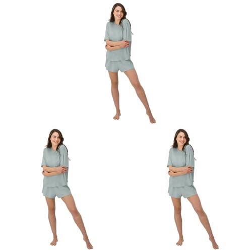 Image of Hanes Women's Originals Supersoft Boxy T-Shirt & Sleep Shorts Set, Comfywear Lounge /Sleepwear (Pack of 3)