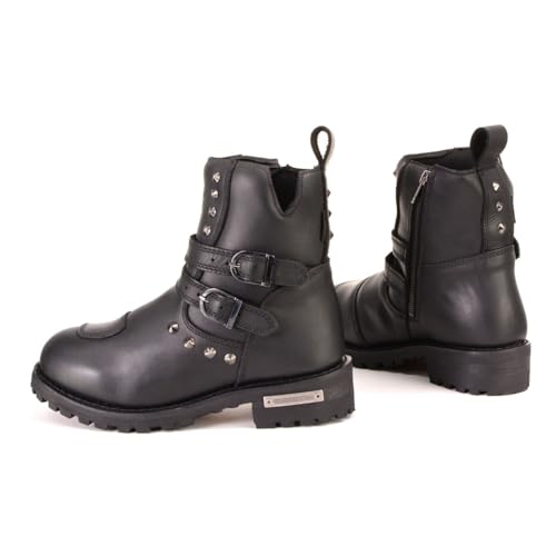 Image of Milwaukee Leather Premium Black Leather Motorcycle Riding Boots for Women Collection MBL - 10
