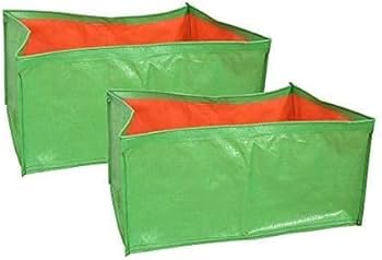 Dharnesh HDPE Terrace Gardening Rectangular Vegetable Grow Bag 250gsm - 24x12x12 Inches (Green) - Pack of 2 (B0CPC46BCS) Amazon Price History, Amazon Price Tracker