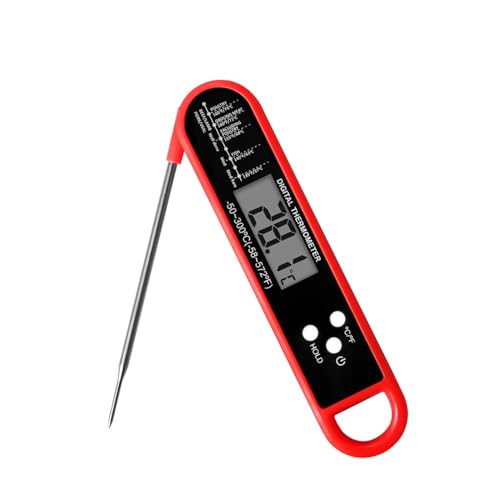 Meat Thermometer Probe For Food Cooking, Digital Temp Probe For Kitchen -50~300℃ Foldable Temperature Probe Bakery And Dairy Products Instant Read Food Thermometer For Water Liquid Air Fryer