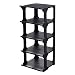 SHKY Organizador de Almacenamiento de Zapatos Vertical de 5 Niveles, Estante para Zapatos, Ahorro de conexión Libre Horizontal y Vertical para Armario, Pasillo,Negro