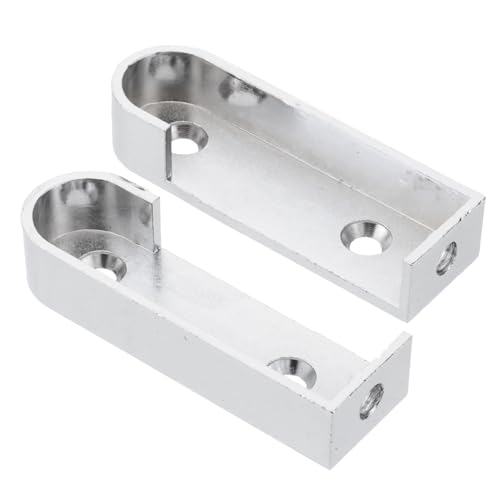 Balacoo 2Pcs Wardrobe Tube Support Bracket Heavy Duty Clothes Rod Holder for Closet Silver Finish Compatible with Standard Rods Easy Installation Included