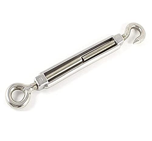 Tensor para cable Bulk Hardware BH04999, gancho a ojal, acero inoxidable grado marino A2 316, M6 (1/4 pulg) miniatura 1