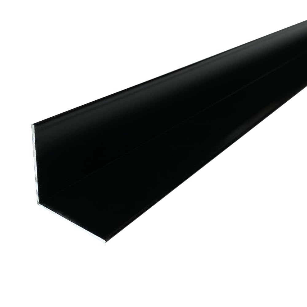 HOMEWELL - Cornière en aluminium 20mm x20mm x1.3mm, lg 1950mm (Laqué noir mat)