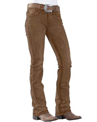 PEIHOT Women Bootcut Jeans 90s Mid Rise Straight Leg Stretchy Boot Cut Denim Pants Trendy