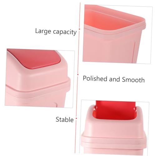 Caneca de Basura de Plástico con Tapa Abatible Capacidad Grande miniatura 5