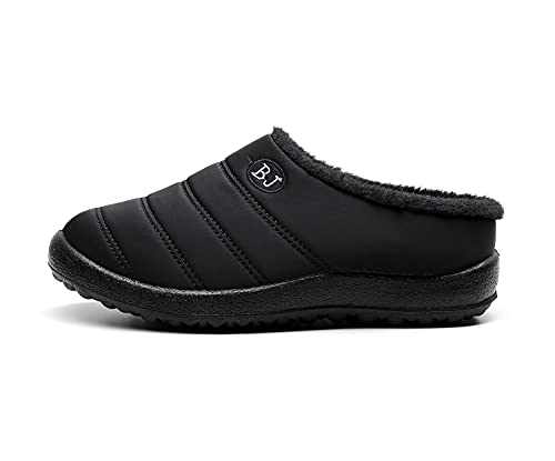 Slippers for Women Men, Fur Lined Indoor Bedroom Mules Comfort Outdoor Anti-Skid Plush House Shoes Slip On Comfortable Backless Snow Boots2