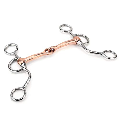 Snaffle di Cavallo, Masticare morso da Allenamento in Acciaio Inossidabile Mese snodato di Rame Morso da dentice Anello Francese Anello Sciolto Accessorio da Corsa con Serpente di