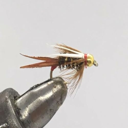 Strike Fly-Beadhead Prince Nymph- Red Collar- one Dozen12- Fly Fishing Lures - Trout and Bass Waters - Size 14