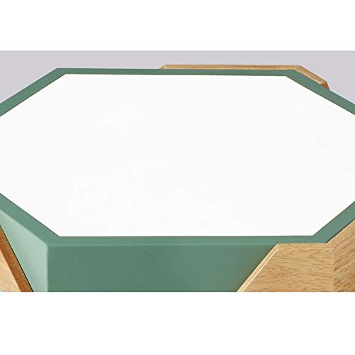 Lustre LED flush mount en bois nordique hexagonale pour plafond élégant - 2