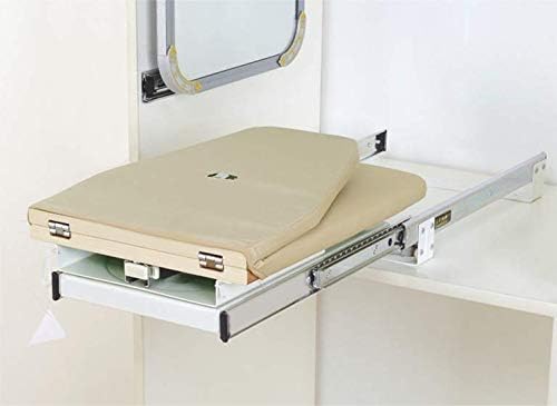 Miniatura 3 de Tabla de planchar plegable y giratoria, para guardar en el gabinete, estación de planchado para el hogar, apartamento, color beige