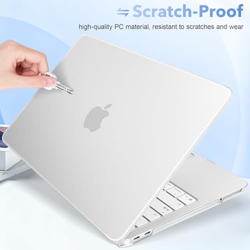 Image of May Chen Compatible with MacBook Neo 13 inch Model A3404 2026 Release, Slim & Lightweigh Frosted Finish Protective Case with Keyboard Cover&Screen Protector, Frosted Transparency
