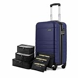 Mala Bordo 10kg + Kit Organizador Necessaire 6 pçs (ABS, Essencial 2 Azul)