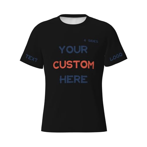 Custom T Shirts 4 Side Prints Funny Shirts for Men Customized T Shirts with Logo Text Image