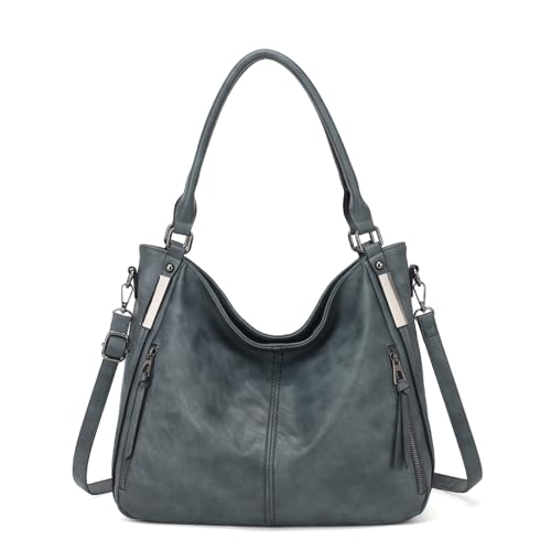 Bolsas de ombro femininas Hobo Bolsas Tote Bag (B-Peacock Blue), B - Azul pavão