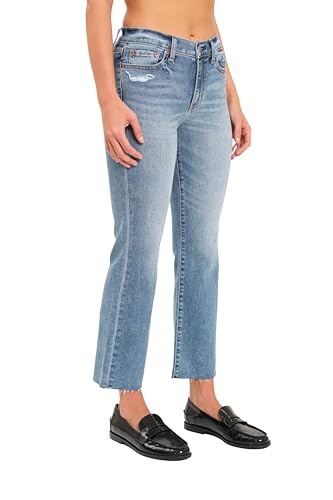 DAZE Women's Low Rise Runaway Flare Crop Jeans, Cropped Denim Pants2