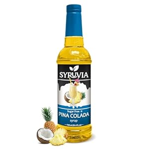 Syruvia Sugar-Free Pina Colada Syrup – 0 Calorie – Premium Flavoring Syrup for Tea, Italian Sodas, Beverages, Desserts, Ice Cream, Cocktails & Mocktails – Kosher, Gluten Free – 25.4 fl oz.