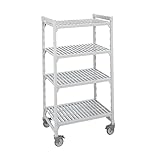 Cambro MPU5718V4PKG Premium Series Stahl/Polypropylen Geschlitzte Stationäre Grundeinheit mit 4 Fachböden, Weißgesprenkelt, 50cm x 78cm x 180cm