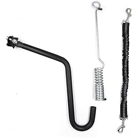 Morn Light Hands Free Bike Dog Lead with Buffer|Quick Connector Bike Attachment with 2 Leashes|Bicycles Dog Walker Exerciser for ALL Dogs(Black, Quick Connector) Cover
