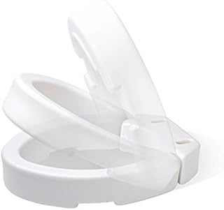 Carex Elongated Hinged Toilet Seat Riser, Adds 3.5 Inches of Height to Toilet, 300 Pound Weight Capacity, Raised Toilet Seat