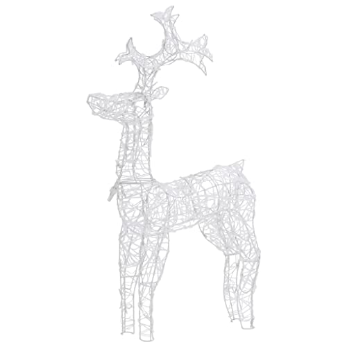 Image of vidaXL Reindeer Christmas Decoration 90 LEDs Acrylic Christmas Garden Seasonal Holiday Xmas Ornament Outdoor Indoor Glowing Reindeer Warm White