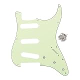 FLEOR 11 Holes ST Style Pickguard SSS Guitar Pickguard Pick Guard Scratchplate with Screws Set,3Ply Mint Green