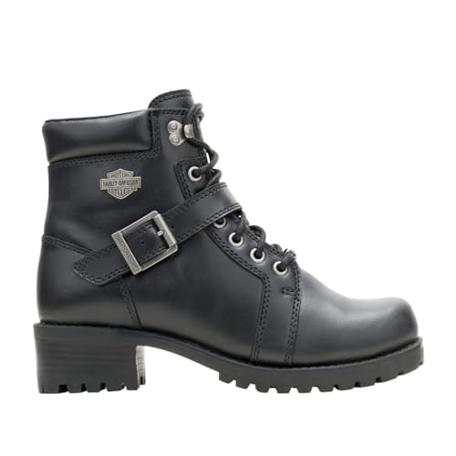 Harley-Davidson Womens Leyton Motorcycle Boot Black 8.5