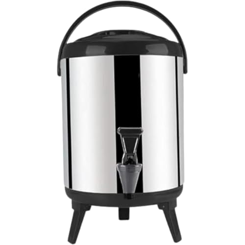 REENEW 6L/8L/10L/12L ウォータージャグ タンク 保温ジャグ ステンレスジャグ ダブルステンレス 保温 保冷 大容量断熱バケツ 三脚 お湯/ジュース/ミルクティー/ミルク/豆乳/コーヒー 家族の集まりやレストラン (6L)