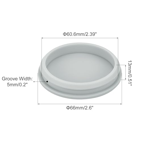 Image of MECCANIXITY 1pcs Silicone Snap in Locking Hole Plugs,60.6mm /2.4 Inch Mounting Diameter Narrow Groove Width 5mm Panel Seal Cover Round for Kitchen Bulkheads Waterproof Sealing Plugs Grey
