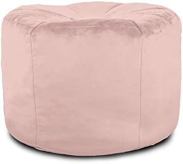 rucomfy Beanbags Round Velvet Ottoman Bean Bag - H45cm x W70cm. Luxury Living Room or Bedroom Pouffe Footstool Side Table or Extra Seating. Durable Fabric Modern Colours (Peacock Blue)