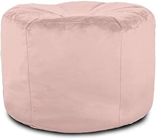 rucomfy Beanbags Round Velvet Ottoman Bean Bag - H45cm x W70cm. Luxury Living Room or Bedroom Pouffe Footstool Side Table or Extra Seating. Durable Fabric Modern Colours (Peacock Blue)