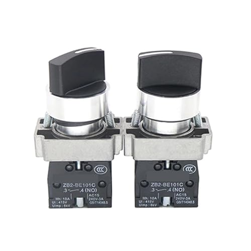 Interruptor selector de 22 mm mando giratorio de 2 posiciones autorretornable XB2-BD21 1NO 1NC