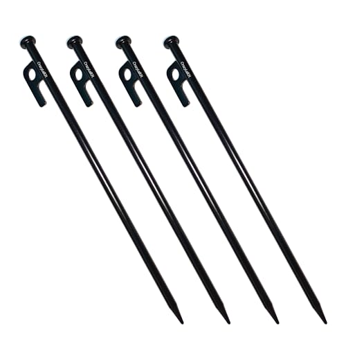 8-Pack of Heavy-Duty Metal Tent Stakes, 12 Inches Long, Strong and Resistant to Bending, for Camping Tents and Stage Curtain Fixing
